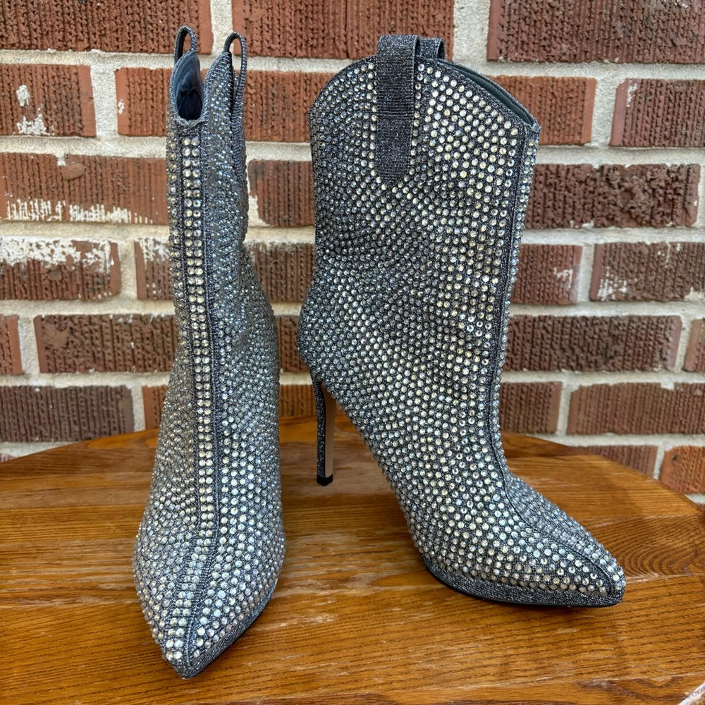 Jessica Simpson Vianne Pointed Toe Rhinestone Fashion Boot Size 7.5 - Picture 3 of 10